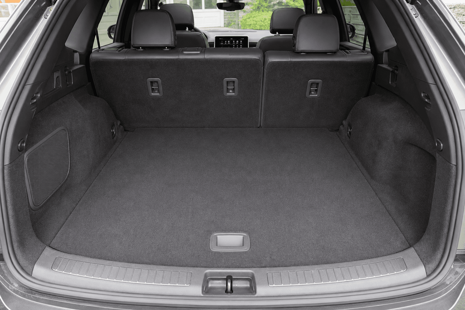 After pet hair removal — clean SUV interior